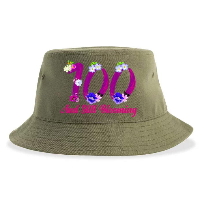 Still Blooming 100th Birthday Flowers Sustainable Bucket Hat