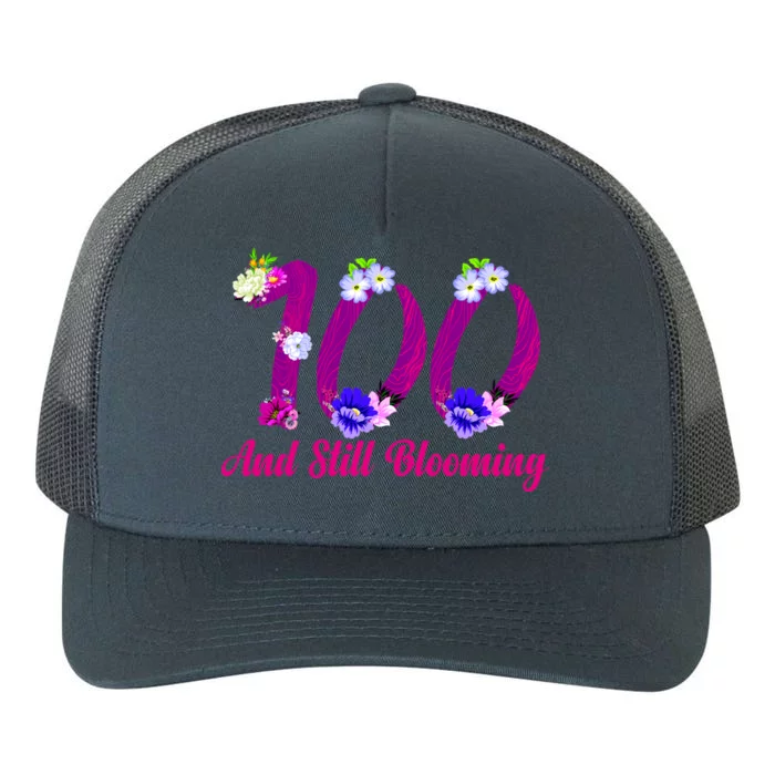 Still Blooming 100th Birthday Flowers Yupoong Adult 5-Panel Trucker Hat