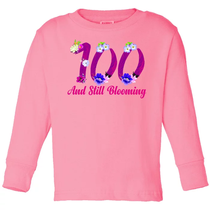 Still Blooming 100th Birthday Flowers Toddler Long Sleeve Shirt