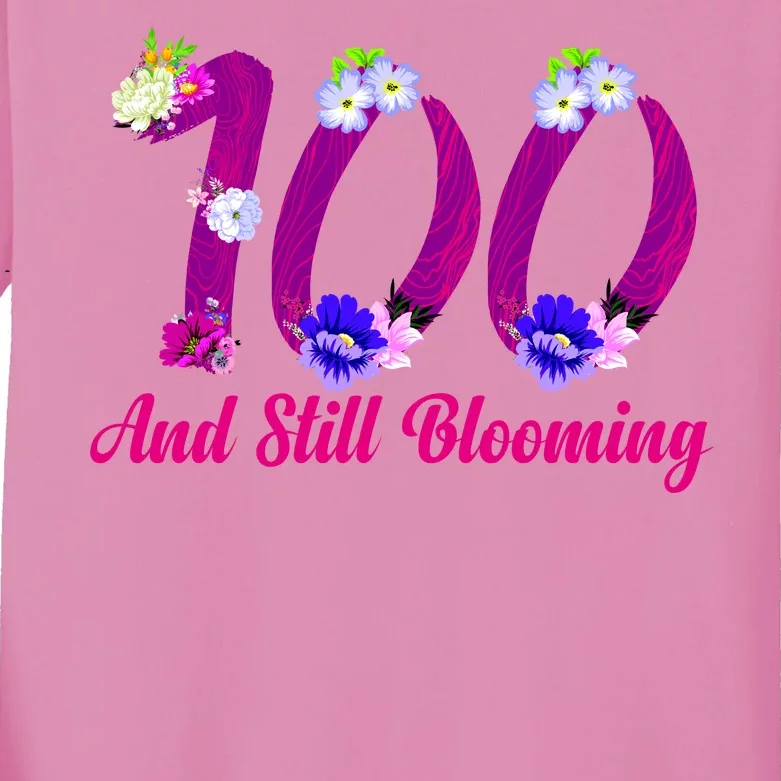 Still Blooming 100th Birthday Flowers Kids Long Sleeve Shirt