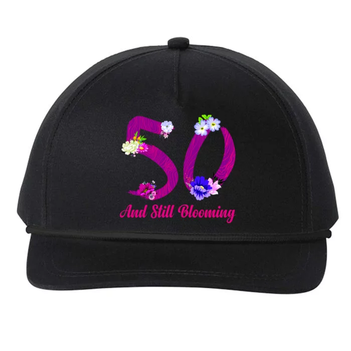 Still Blooming 50th Birthday Flowers Snapback Five-Panel Rope Hat