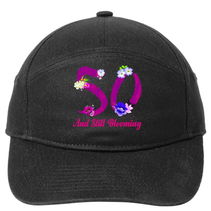 Still Blooming 50th Birthday Flowers 7-Panel Snapback Hat