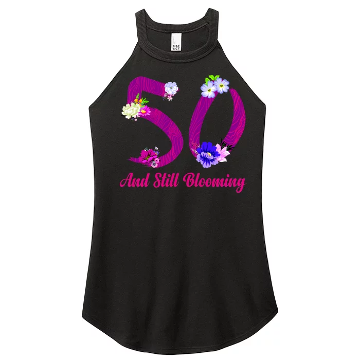 Still Blooming 50th Birthday Flowers Women’s Perfect Tri Rocker Tank