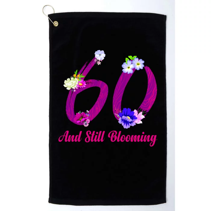 Still Blooming 60th Birthday Flowers Platinum Collection Golf Towel