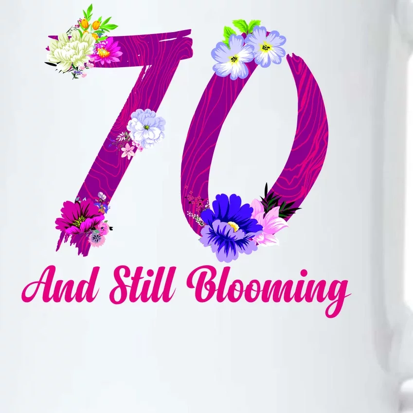 Still Blooming 70th Birthday Flowers Black Color Changing Mug