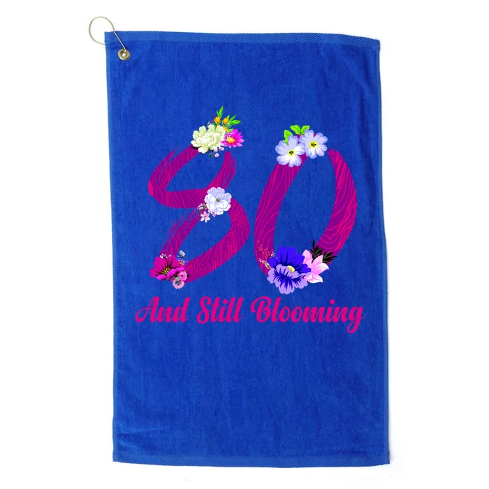 Still Blooming 80th Birthday Flowers Platinum Collection Golf Towel