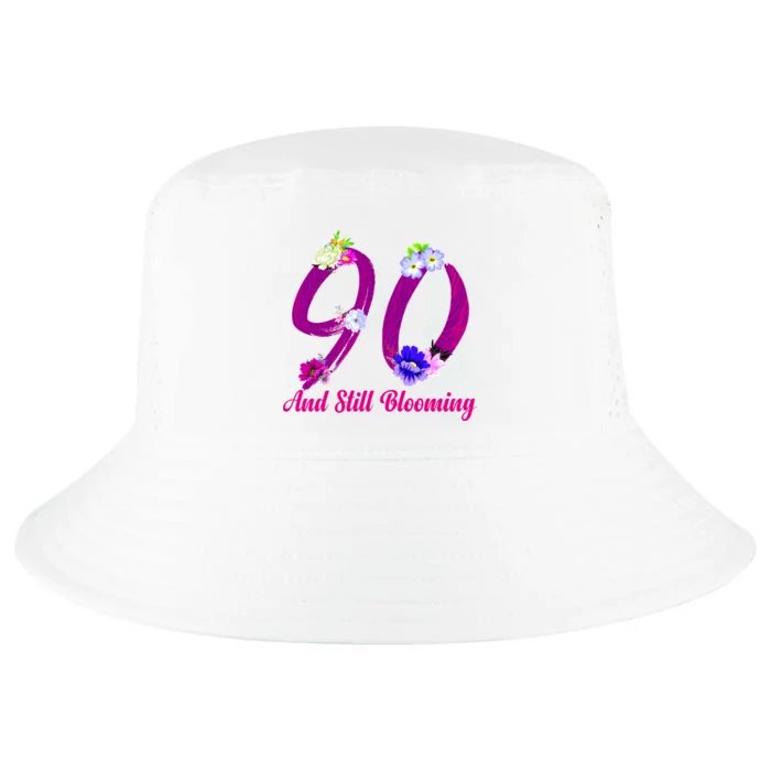 Still Blooming 90th Birthday Flowers Cool Comfort Performance Bucket Hat