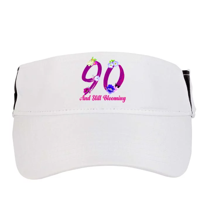 Still Blooming 90th Birthday Flowers Adult Drive Performance Visor