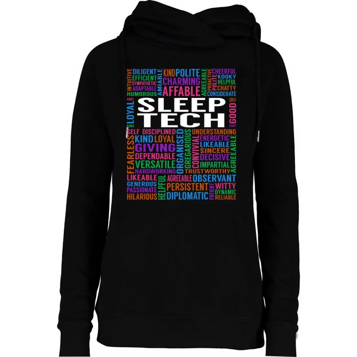 Sleep Tech Job Womens Funnel Neck Pullover Hood