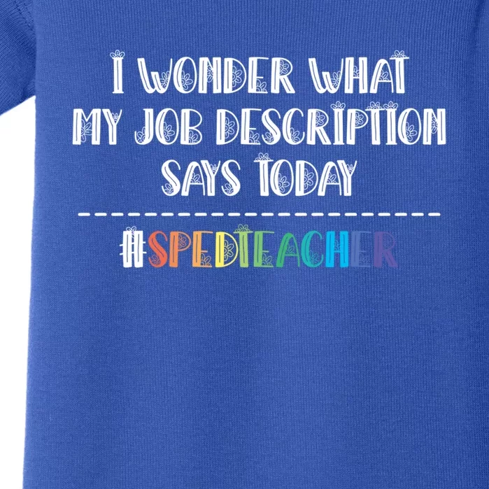 Sped Teacher Job Description Special Education Teacher Gift Baby Bodysuit