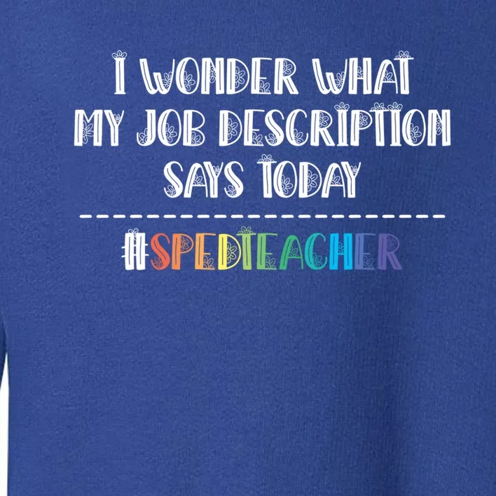 Sped Teacher Job Description Special Education Teacher Gift Toddler Sweatshirt