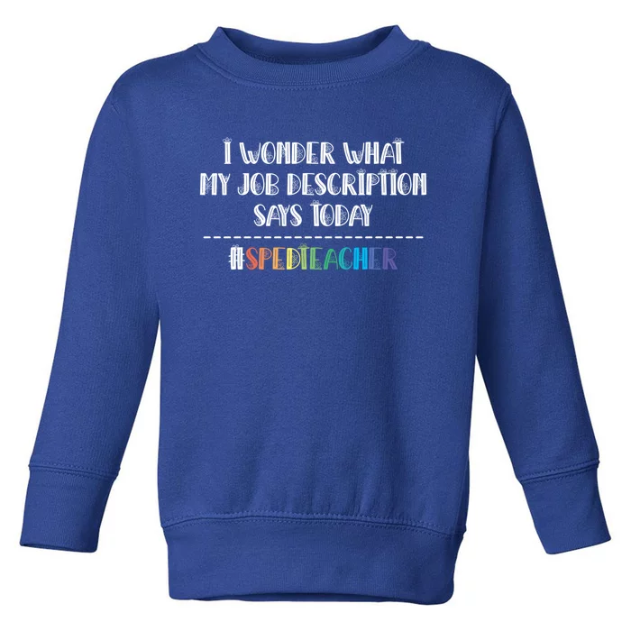 Sped Teacher Job Description Special Education Teacher Gift Toddler Sweatshirt