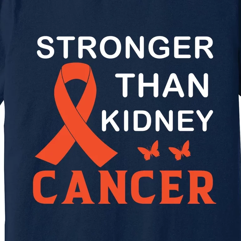 Stronger Than Kidney Cancer Breast Cancer Awareness Premium T-Shirt