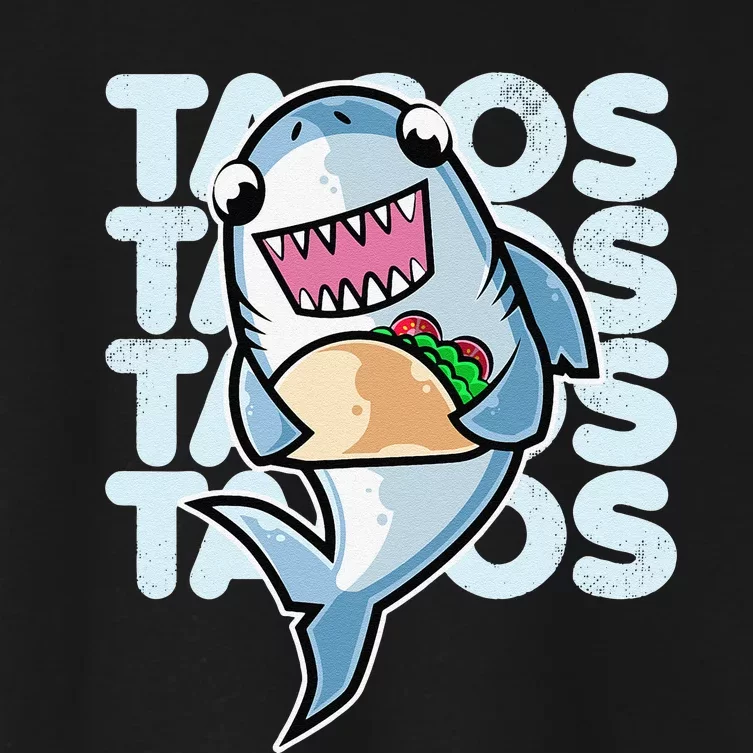 Shark Taco Kawaii Neko Anime Mexican food Women's Crop Top Tee