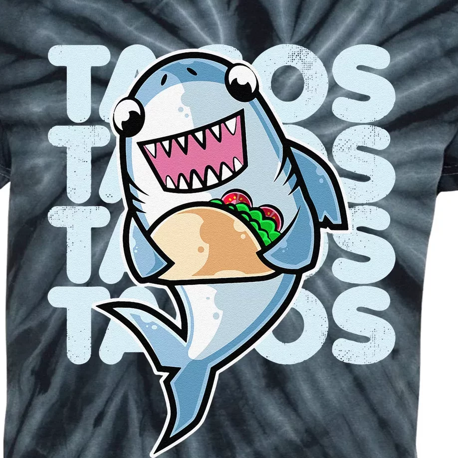 Shark Taco Kawaii Neko Anime Mexican food Kids Tie-Dye T-Shirt