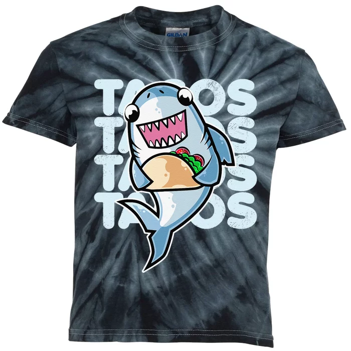 Shark Taco Kawaii Neko Anime Mexican food Kids Tie-Dye T-Shirt