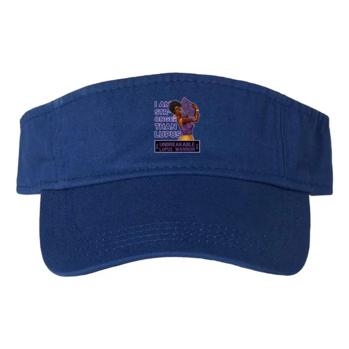 Stronger Than Lupus Awareness Unbreakable Warrior Gift Valucap Bio-Washed Visor