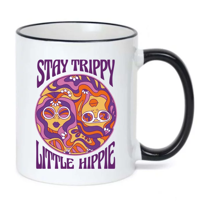 Stay Trippy Little Hippie Retro 60s Black Color Changing Mug