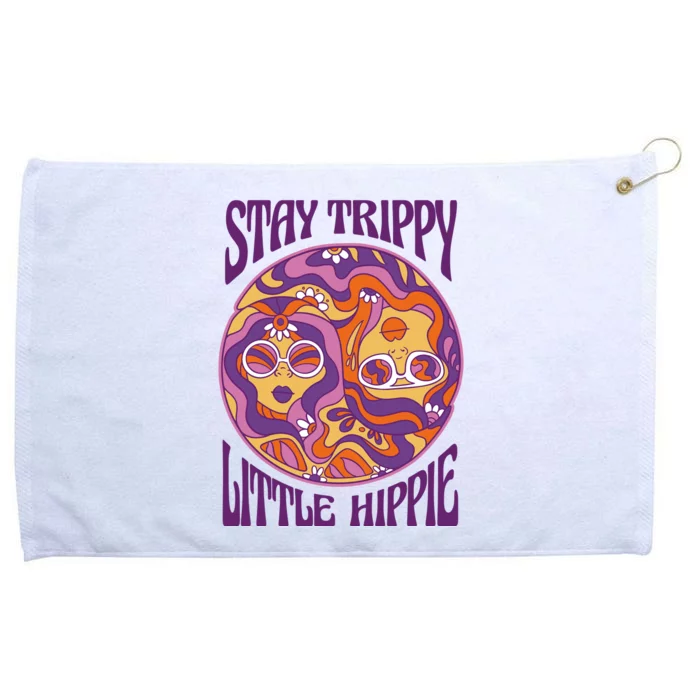 Stay Trippy Little Hippie Retro 60s Grommeted Golf Towel