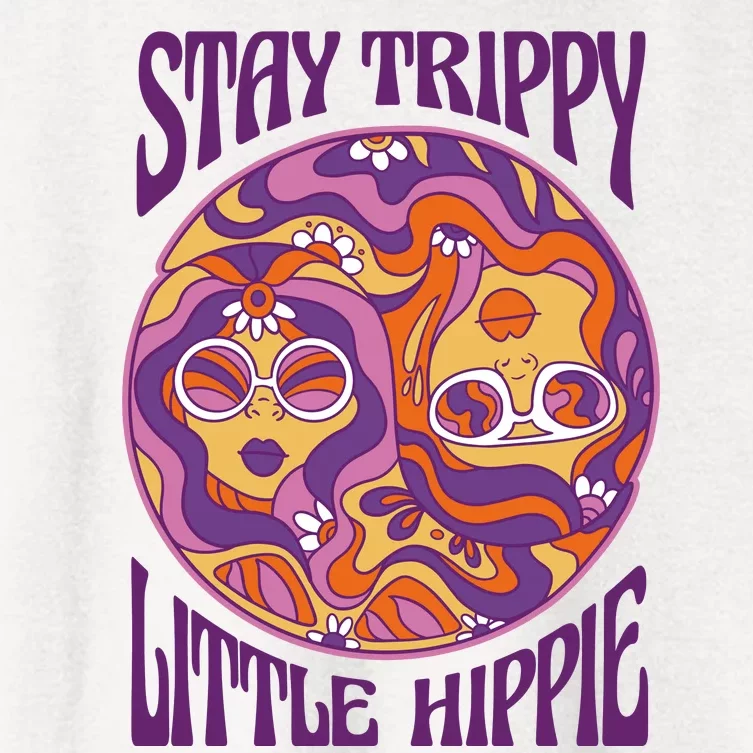 Stay Trippy Little Hippie Retro 60s Women's Crop Top Tee