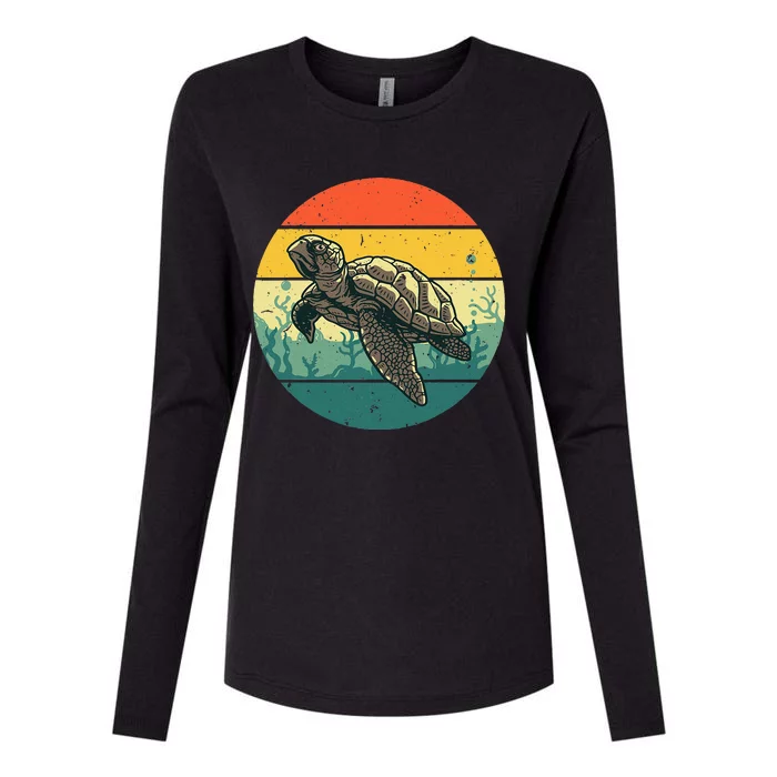 Sea Turtle Lover Stylish Tortoise Design for Ocean Enthusiasts Womens Cotton Relaxed Long Sleeve T-Shirt