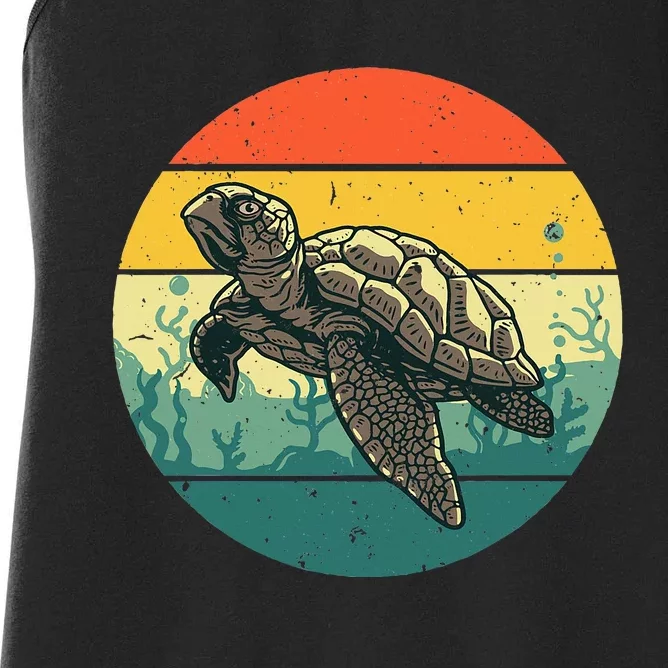 Sea Turtle Lover Stylish Tortoise Design for Ocean Enthusiasts Women's Racerback Tank