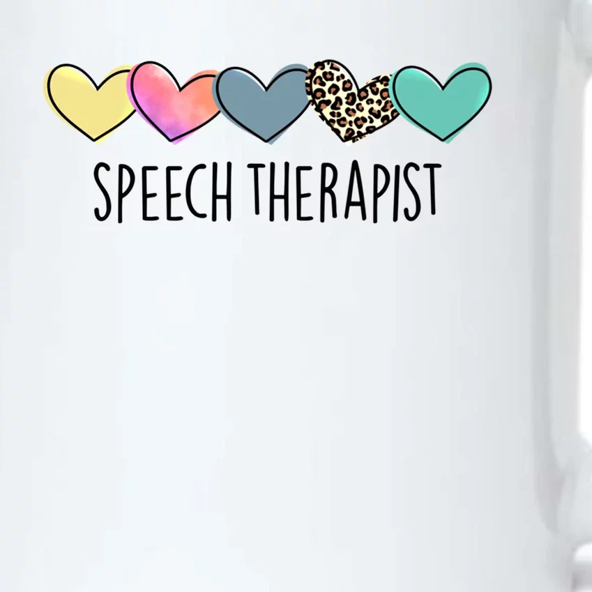 Speech Therapist Life Heart Speech Therapist Valentines Day Gift Black Color Changing Mug