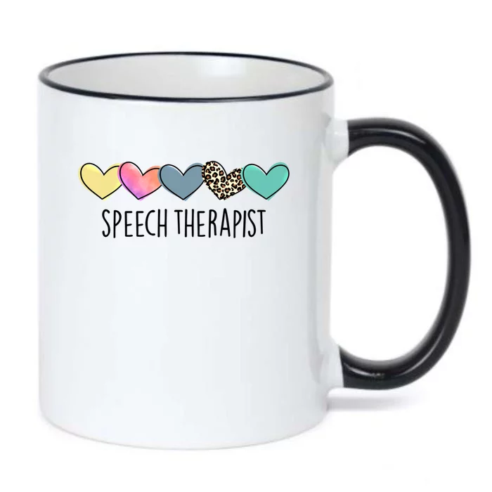 Speech Therapist Life Heart Speech Therapist Valentines Day Gift Black Color Changing Mug