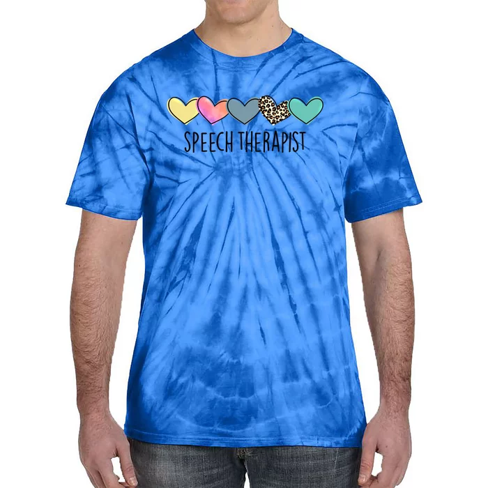 Speech Therapist Life Heart Speech Therapist Valentines Day Gift Tie-Dye T-Shirt