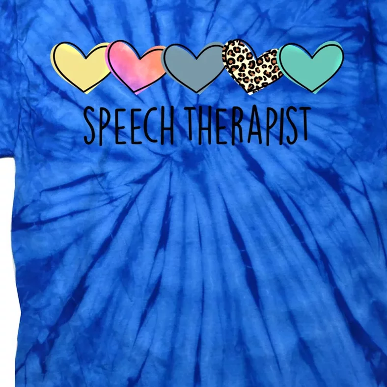 Speech Therapist Life Heart Speech Therapist Valentines Day Gift Tie-Dye T-Shirt