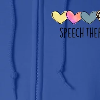 Speech Therapist Life Heart Speech Therapist Valentines Day Gift Full Zip Hoodie