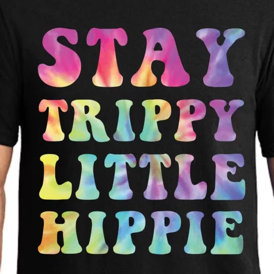 Stay Trippy Little Hippie Mama Hippy Mom Tie Dye 60s 70s Gift Pajama Set