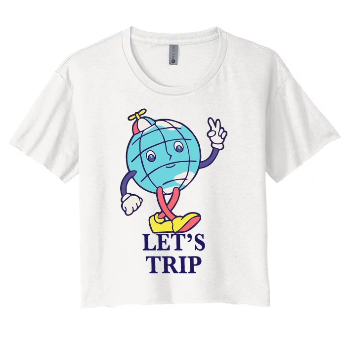 S.T.U.R.N.I.O.L.O Triplets Lets Trip Classic Trip Vacation Women's Crop Top Tee