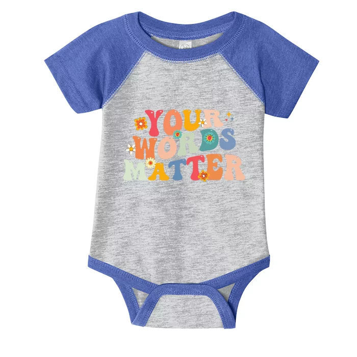 Speech Therapy Language Pathologist SLP Your Words Matter Infant Baby Jersey Bodysuit