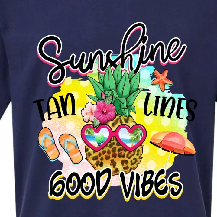 Sunshine Tan Lines Good Vibes Tie Dye Summer Hello Summer Cool Gift Sueded Cloud Jersey T-Shirt