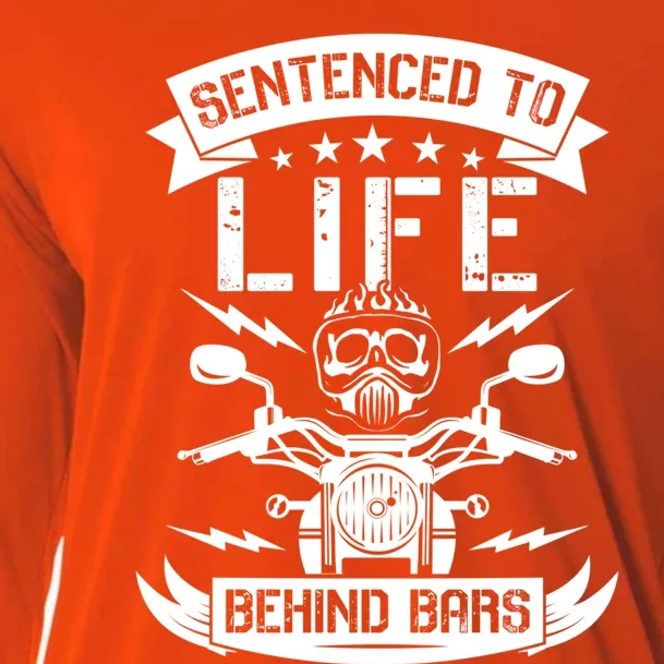 Sentenced To Life Behind Bars Biker Gift Cooling Performance Long Sleeve Crew