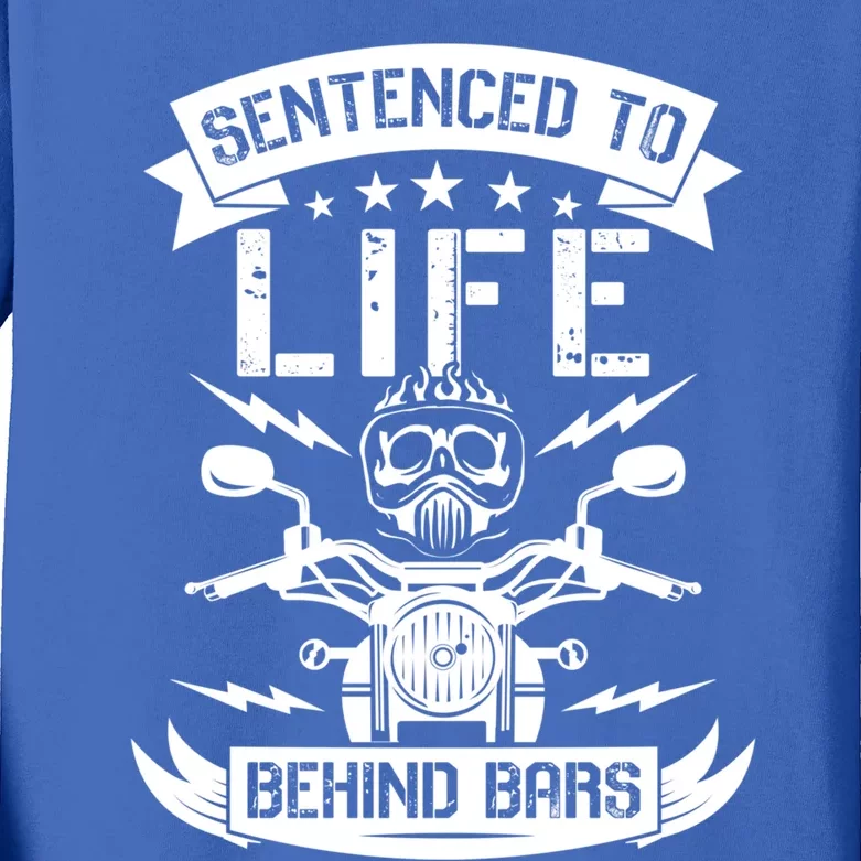 Sentenced To Life Behind Bars Biker Gift Kids Long Sleeve Shirt