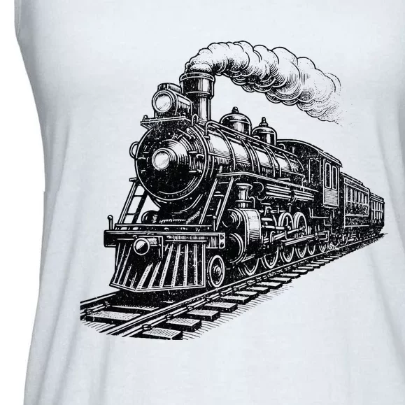 Steam Train Locomotive Steam Engine Ladies Essential Flowy Tank