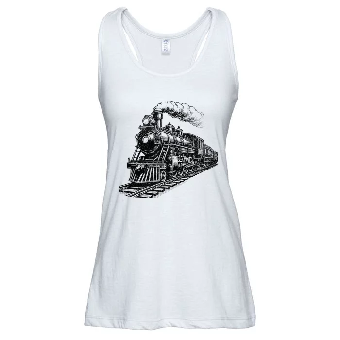 Steam Train Locomotive Steam Engine Ladies Essential Flowy Tank