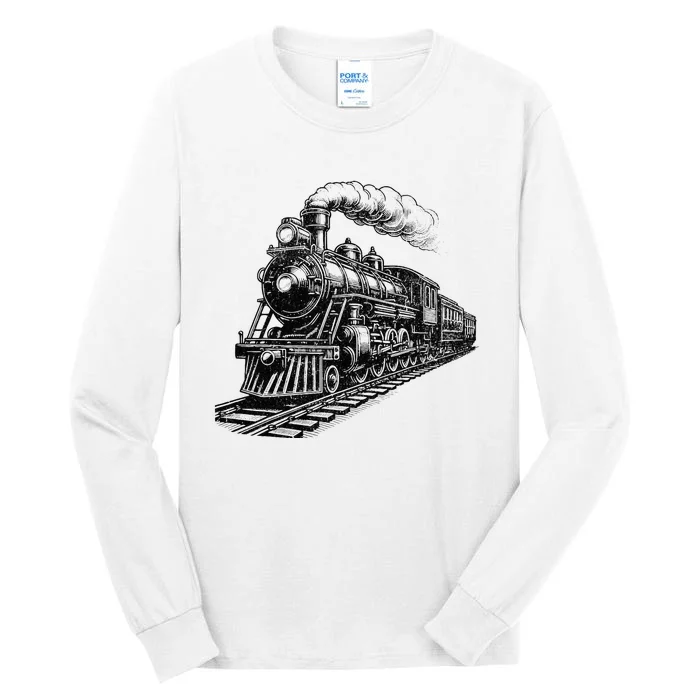 Steam Train Locomotive Steam Engine Tall Long Sleeve T-Shirt