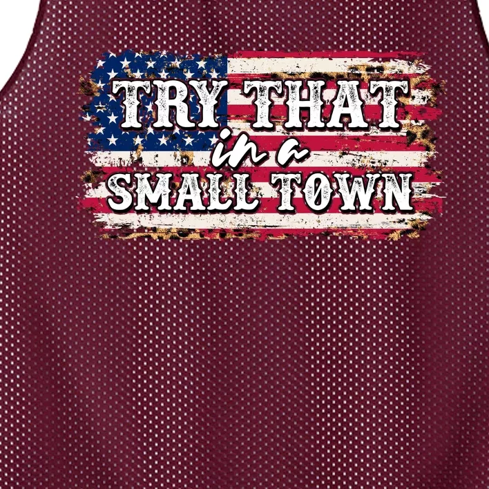 Small Town Leopard Print American USA Flag Mesh Reversible Basketball Jersey Tank