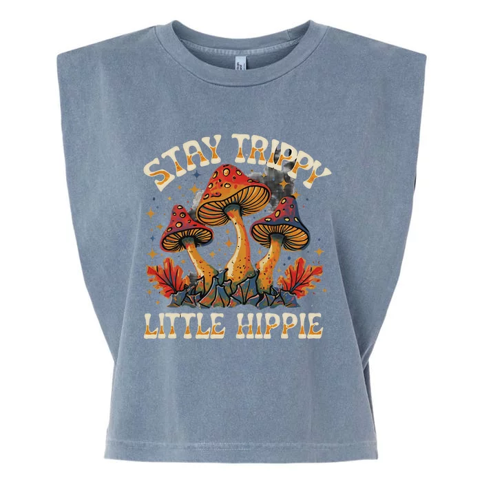 Stay Trippy Little Hippie Magic Mushroom Hippy Trippie Day Garment-Dyed Women's Muscle Tee