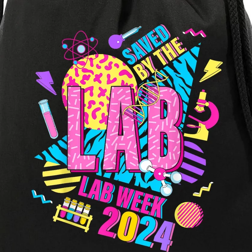 Saved The Lab Retro Lab Week 2024 Medical Lab Science Drawstring Bag