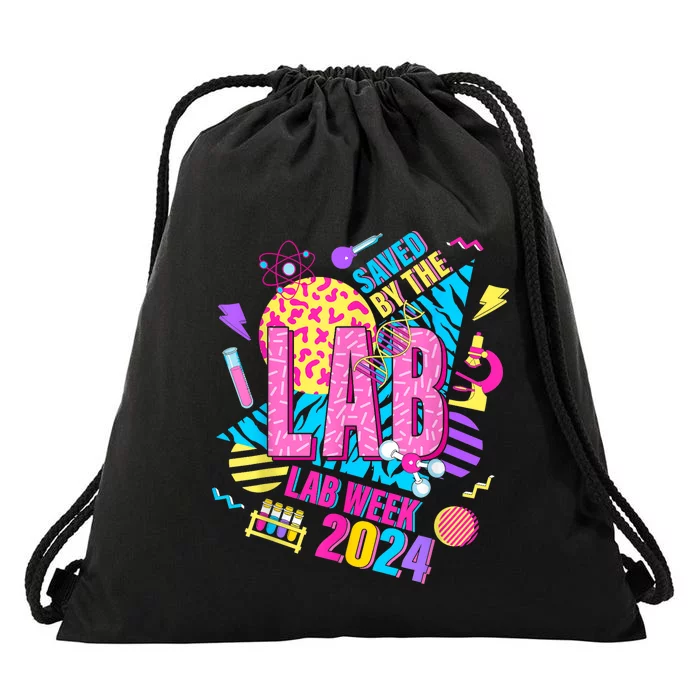 Saved The Lab Retro Lab Week 2024 Medical Lab Science Drawstring Bag