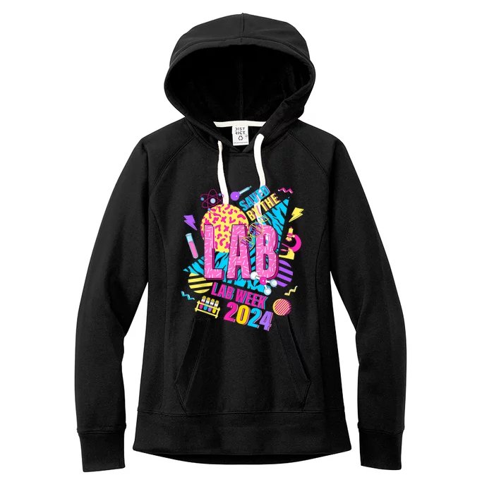 Saved The Lab Retro Lab Week 2024 Medical Lab Science Women's Fleece Hoodie