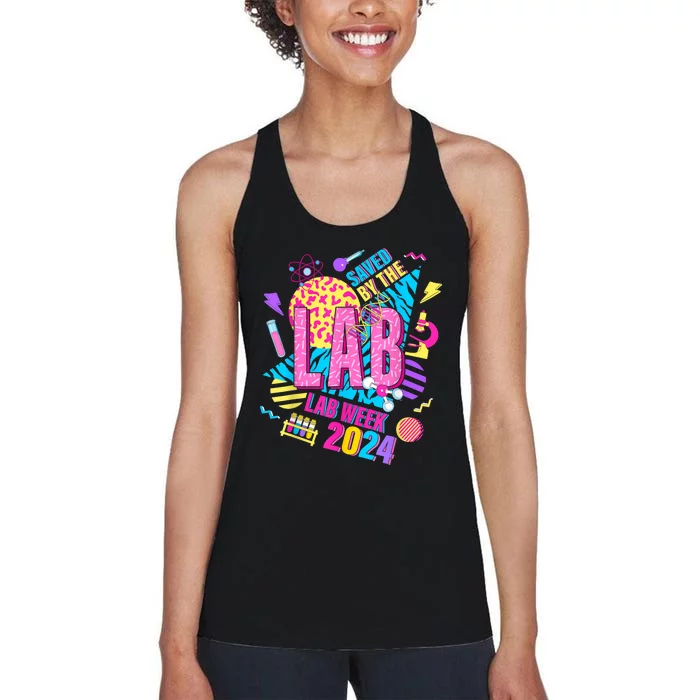 Saved The Lab Retro Lab Week 2024 Medical Lab Science Women's Racerback Tank