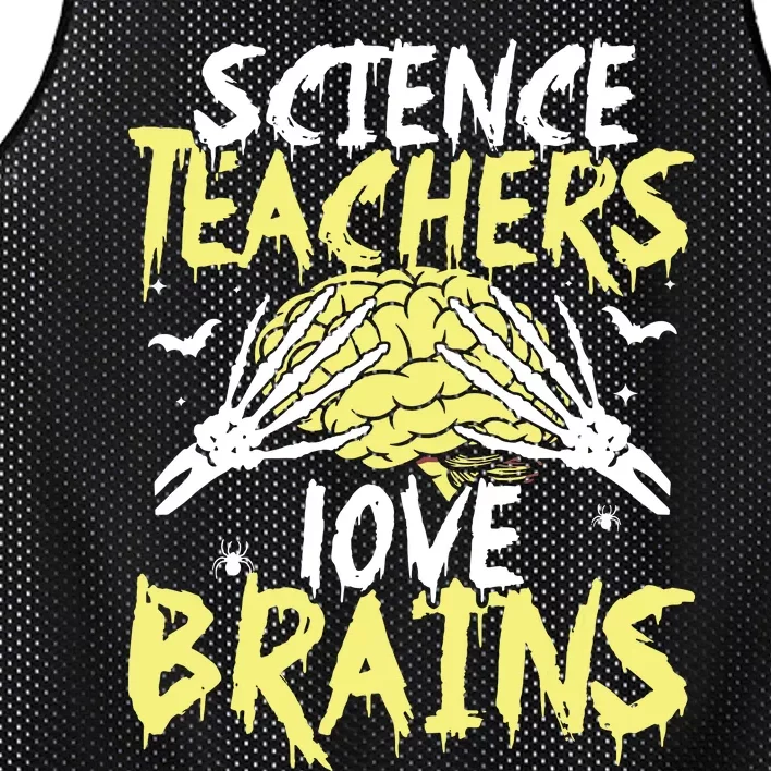 Science Teachers Love Brains Funny Halloween Teacher Mesh Reversible Basketball Jersey Tank