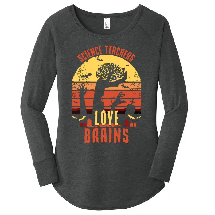 Science Teachers Love Brains Science Teacher Halloween Women's Perfect Tri Tunic Long Sleeve Shirt