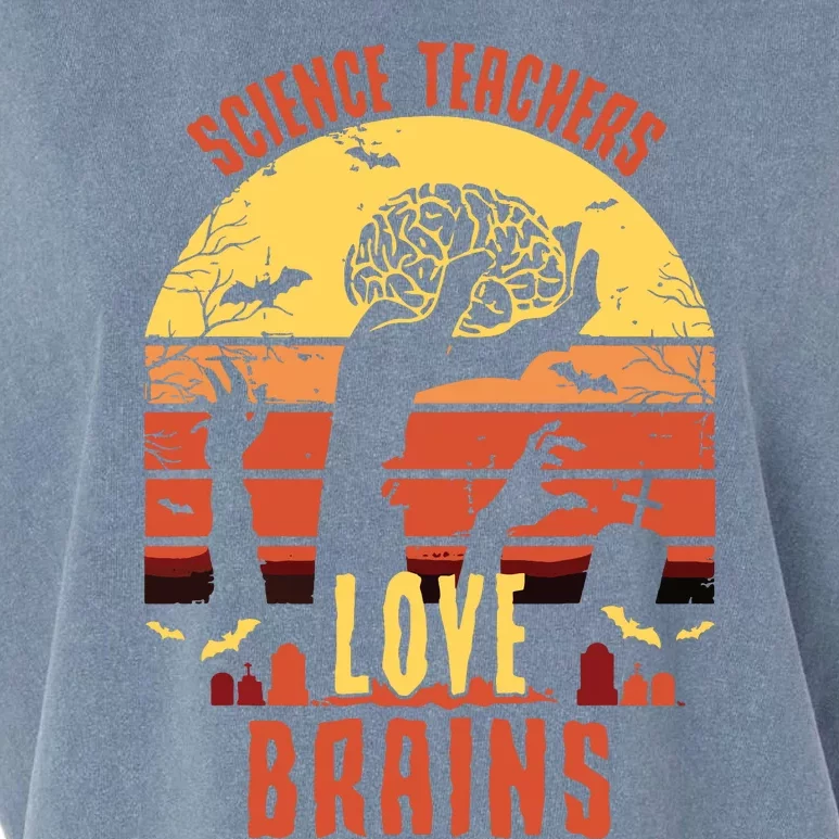 Science Teachers Love Brains Science Teacher Halloween Garment-Dyed Women's Muscle Tee