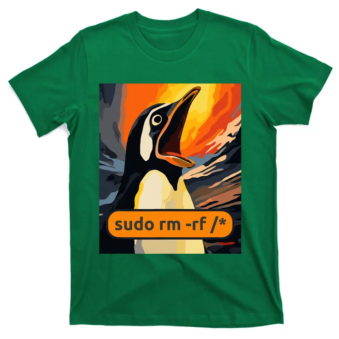 Screaming Tux Linux Sudo Rm Rf T-Shirt